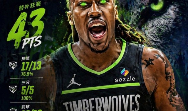 体育APP-替补狂轰43+4+2，创造NBA历史纪录，难怪约基奇输急眼要打架了|森林狼|NBA季后赛|掘金|道苏姆|首轮_新浪体育_新浪新闻